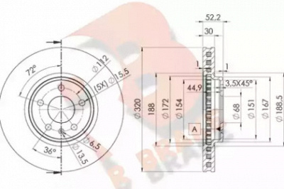 R BRAKE 78rbd26076 -  Тормозной диск